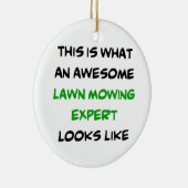 芝刈りの専門家素晴らし。 セラミックオーナメント (右)