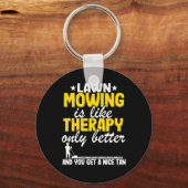 芝刈りはセラピー園芸用刈り込みパパGのようである キーホルダー (正面)