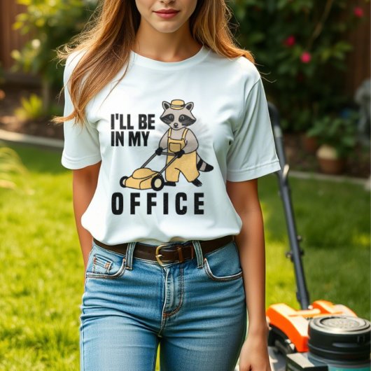 芝刈りアライグマおもしろい Tシャツ