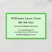 芝刈りガーデン気に100のパーソナライズド 名刺 (裏面)