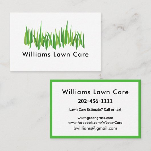 芝刈りガーデン気に100のパーソナライズド 名刺 (正面/裏面)