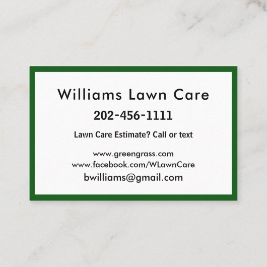 芝刈りガーデン気に100のパーソナライズド 名刺 (裏面)