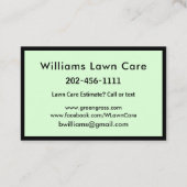 芝刈りガーデン気に100のパーソナライズド 名刺 (裏面)