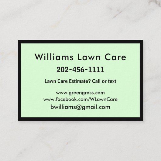 芝刈りガーデン気に100のパーソナライズド 名刺 (裏面)