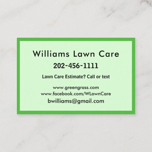 芝刈りガーデン気に100のパーソナライズド 名刺 (裏面)