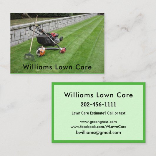 芝刈りガーデン気に100のパーソナライズド 名刺 (正面/裏面)