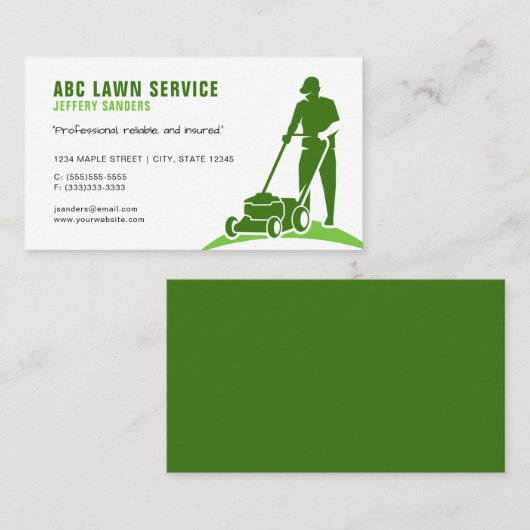 芝刈りサービス名刺 名刺 (正面/裏面)