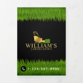 芝刈りサービス芝刈り3金ゴールドパンフレット 三つ折りカード (カバー)