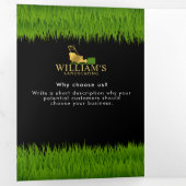 芝刈りサービス芝刈り3金ゴールドパンフレット 三つ折りカード (内部最初)