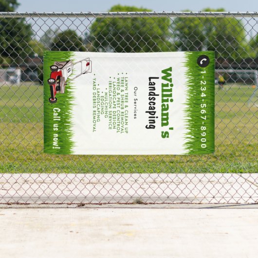 芝刈りサービス、庭の手入れ 横断幕 (インサイチュ)