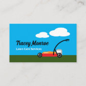 芝刈りシーン、芝生サー気にビス 名刺 (正面)