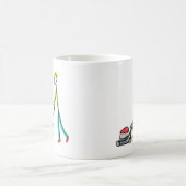 芝刈りスティックマン コーヒーマグカップ (中央)