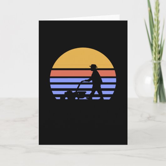 芝刈りレトロ カード (正面)