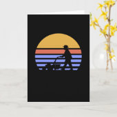 芝刈りレトロ カード (黄色い花)