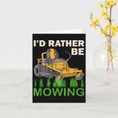 芝刈り中がいい Funny Lawn Mower  カード (黄色い花)