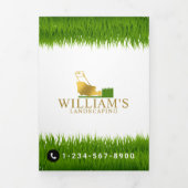 芝刈り切断サービス金ゴールド芝生3パンフレット 三つ折りカード (カバー)