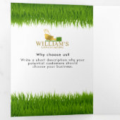 芝刈り切断サービス金ゴールド芝生3パンフレット 三つ折りカード (内部最初)