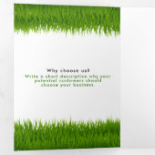 芝刈り切断サービス、芝刈りパフ気にラフト 三つ折りカード (内部最初)