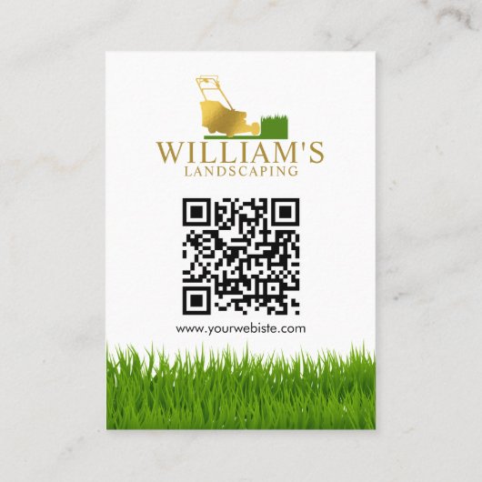 芝刈り切断サービス、金ゴールド芝生のロ気にゴ。 名刺 (裏面)