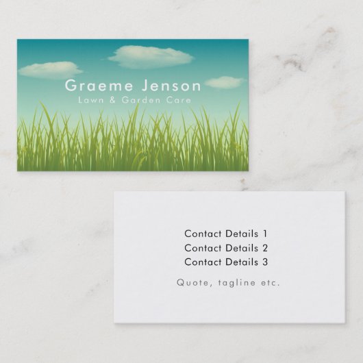 芝刈り園芸用草名刺 名刺 (正面/裏面)