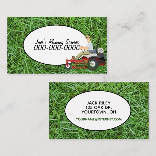 芝刈り景観サービス 名刺 (正面/裏面)