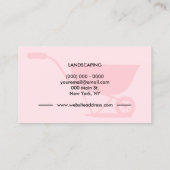 芝刈り景観園芸ピンクかわいい 名刺 (裏面)
