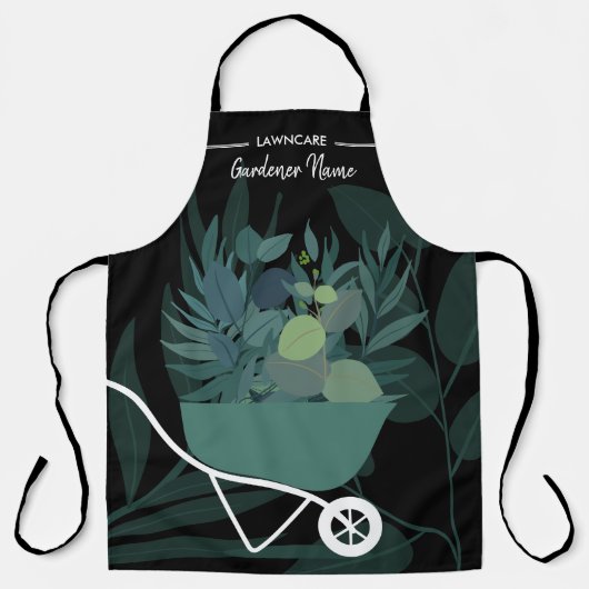 芝刈り景観庭師の草花 エプロン (正面)