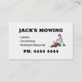 芝刈り業又は園芸の名刺 名刺 (正面)