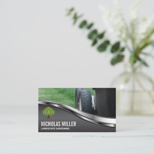 芝刈り業用カード 名刺 (スタンド正面)