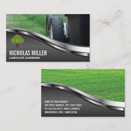芝刈り業用カード 名刺 (正面/裏面)