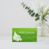芝刈り機に乗る | Cut Grass Business Card 名刺 (スタンド正面)