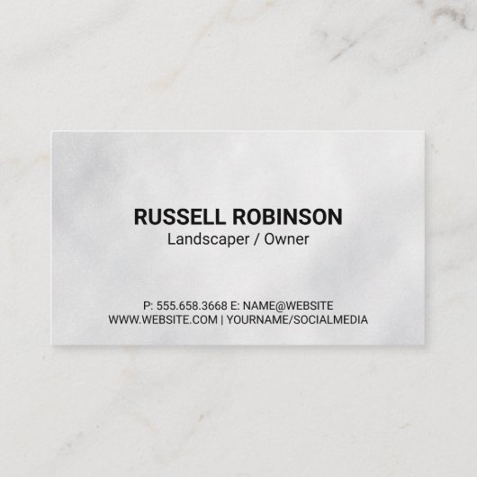 芝刈り機のロゴ | Cut Grass名刺 名刺 (裏面)