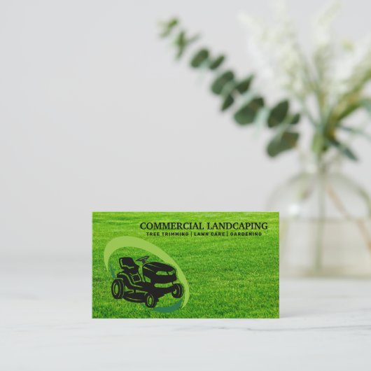 芝刈り機のロゴ | Cut Grass Business Card 名刺 (スタンド正面)