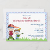 芝刈り機の恋人の誕生日のパーティの招待状 招待状 (正面)
