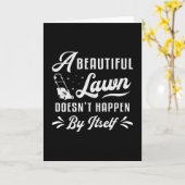 芝刈り機の美しい芝刈り芝生の草刈り カード (黄色い花)