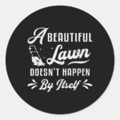 芝刈り機の美しい芝刈り芝生の草刈り ラウンドシール (正面)