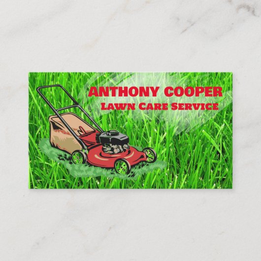 芝刈り機の芝刈り 名刺 (正面)