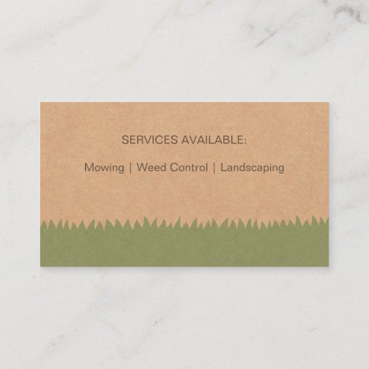 芝刈り機の芝生気に紙のテクスチャ 名刺 (裏面)
