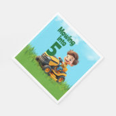 芝刈り機の誕生日パーティーに草刈り スタンダードランチョンナプキン (角)