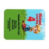 芝刈り機の誕生日パーティー マグネット (横)