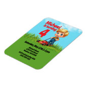 芝刈り機の誕生日パーティー マグネット (左側)