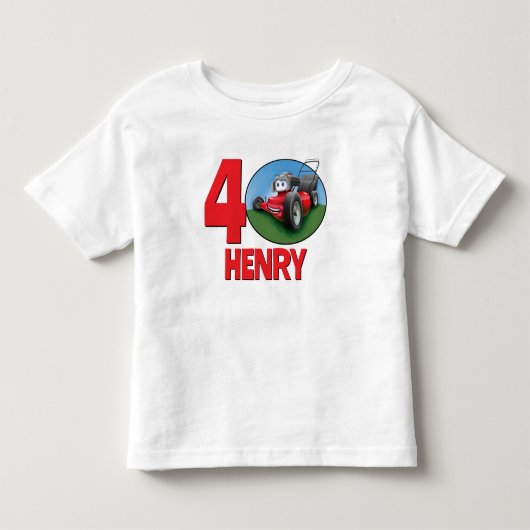 芝刈り機の誕生日 トドラーTシャツ (正面)