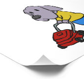 芝刈り機を備えた犬の庭師 |背景色 フォトプリント (角)