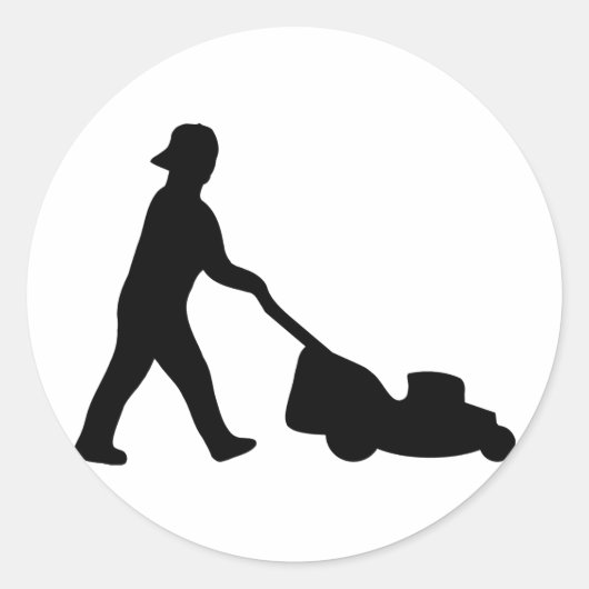 芝刈り機アイコン ラウンドシール (正面)