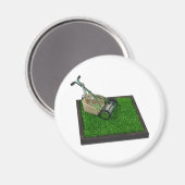 芝刈り機オン芝生100711 マグネット (正面/裏面)