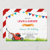 芝刈り機ガーデンパーティの招待状 招待状 (正面/裏面)