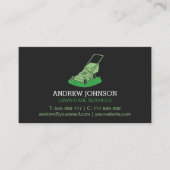 芝刈り機シルエットロゴ芝刈りサービス 名刺 (正面)