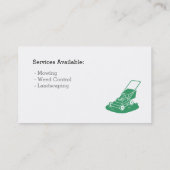 芝刈り機シルエット·ロゴ·ローン·サ気にービス 名刺 (裏面)