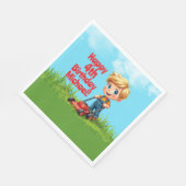 芝刈り機バースデーパーティナプキンス スタンダードランチョンナプキン (角)