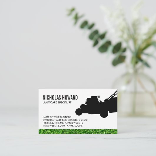 芝刈り機ロゴ名刺 名刺 (スタンド正面)